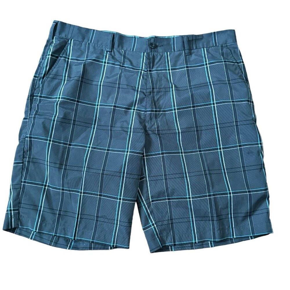 PGA TOUR Golf Shorts Mens 38 Gray and Black‎ Plaid